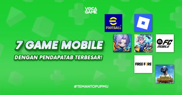 Roblox, Mobile Legends Bang Bang, eFootball, Garena Free Fire, EA SPORTS FC Mobile, PUBG Mobile, Magic Chess Go Go